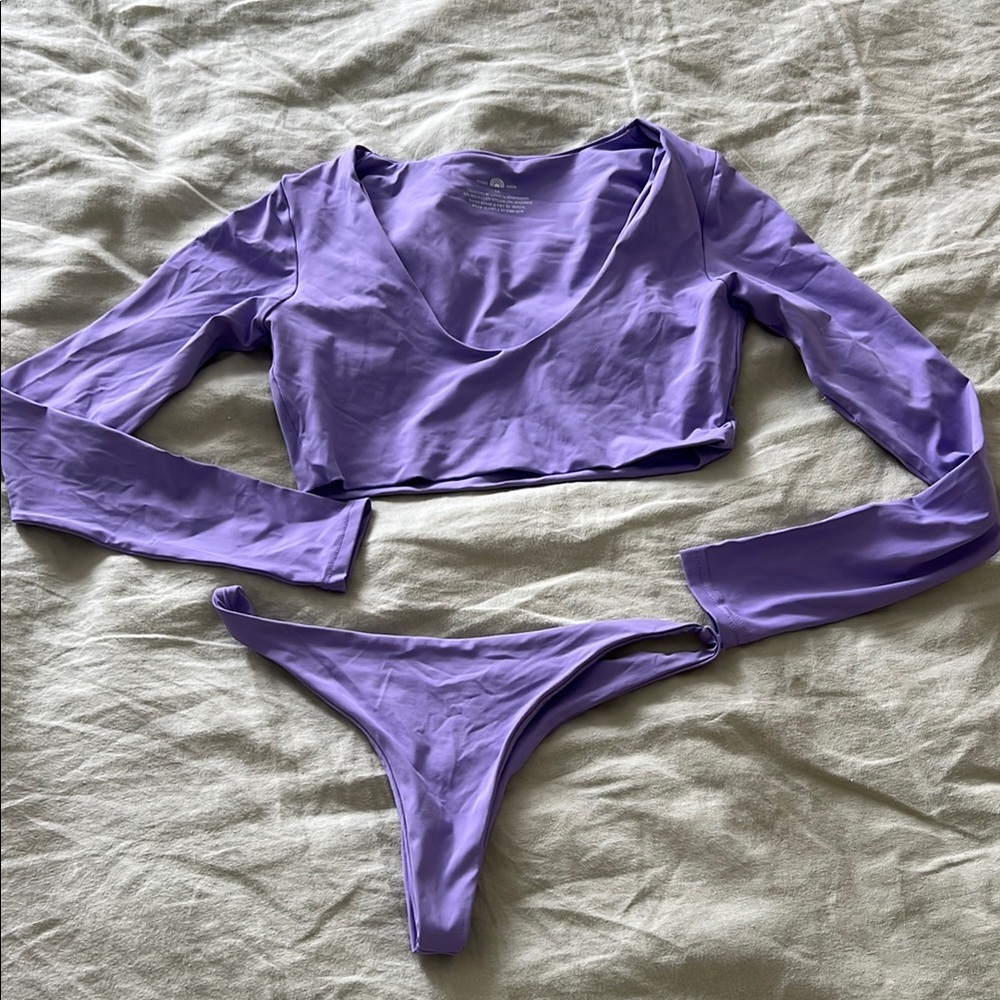 Toast swim bikini: long sleeve crop top & hip high bottoms